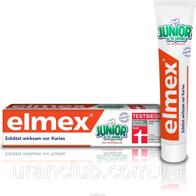 Зубна паста проти карієсу для дітей 6-12 років Elmex Junior,(Элмекс Джуніор) 75 мл
