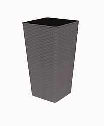 Вазон "Ротанг" квадратний 16*16*30см.-2,7 л