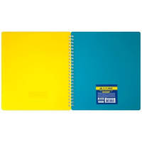 Зошит В5 96арк., в клітинку, на спіралі, пластикова обкладинка Buromax Ukraine жовтий/блакитний
