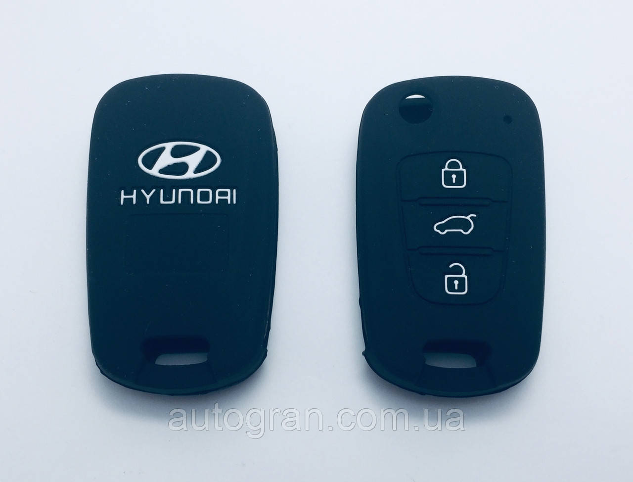 Силіконовий чохол на викидний ключ Hyundai 3 кнопки, фото 1