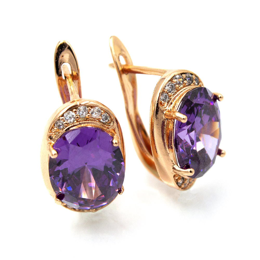 Сережки Xuping 1,5 см фіолетовий (Медичне золото) 824045(2)
