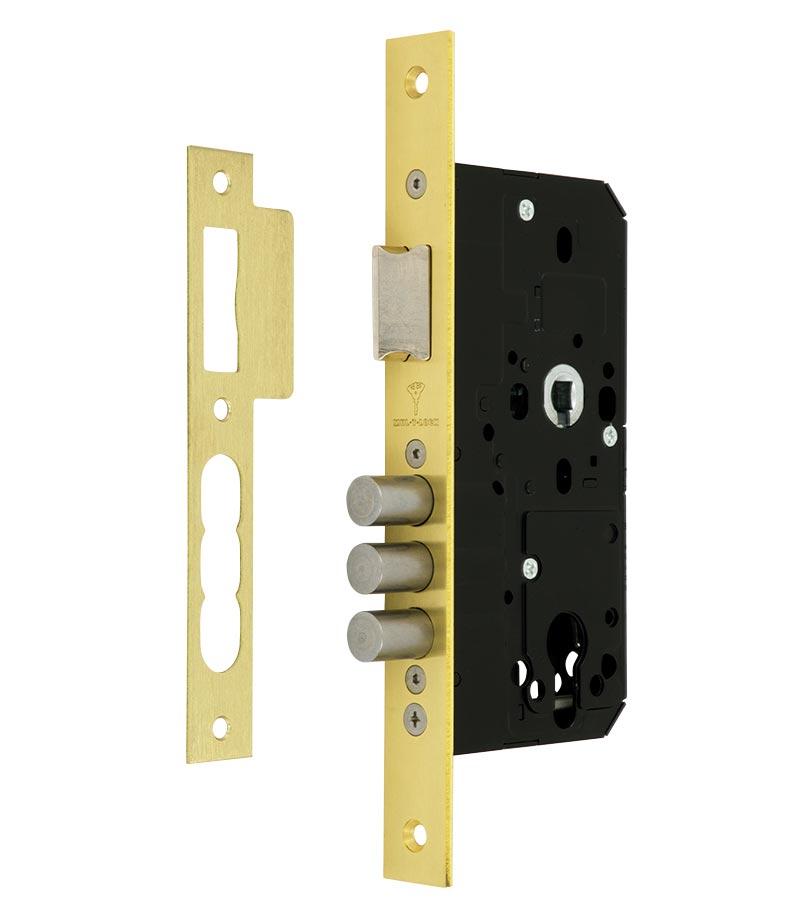 Замок врізний MUL-T-LOCK 1-WAY DIN 390 PB UNIV ВЅ50мм 90мм SP (Ізраїль)