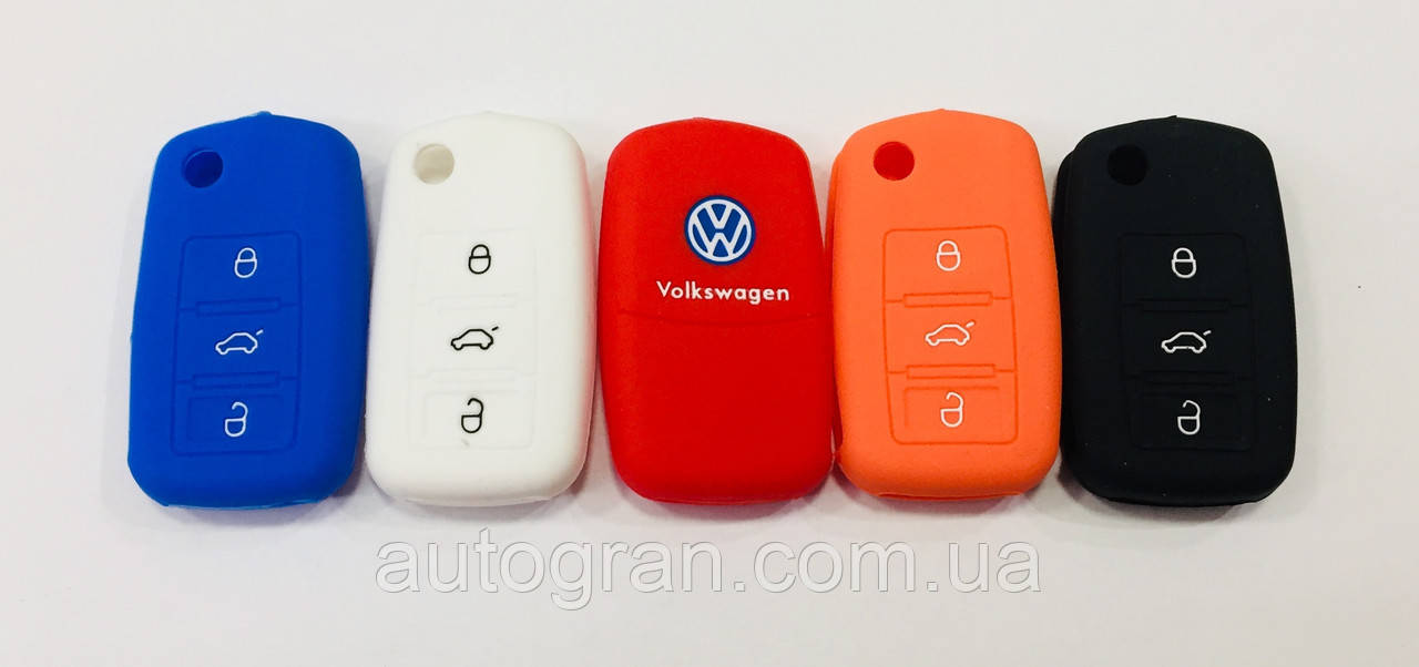 Силіконовий чохол на ключ 3 кнопки Volkswagen Golf Passat Caddy Polo...