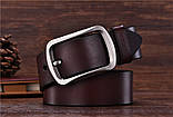 Ремінь чоловічий шкіряний класичний DINISITON (коричневий), фото 4