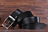 Шкіряний ремінь чоловічий з натуральної шкіри. Чоловічий ремінь пояс для джинсів DINISITON Коричневий, фото 7