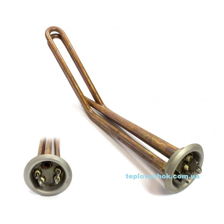 ТЕН на фланці D63 1,0+1,0 кВт. мідь, фото 1