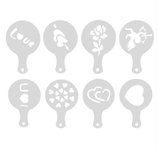 Набір трафаретів для кави - 8шт., фото 1