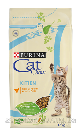 Cat Chow (Кет Чау) Kitten Сухий корм для кошенят з куркою, 400 г