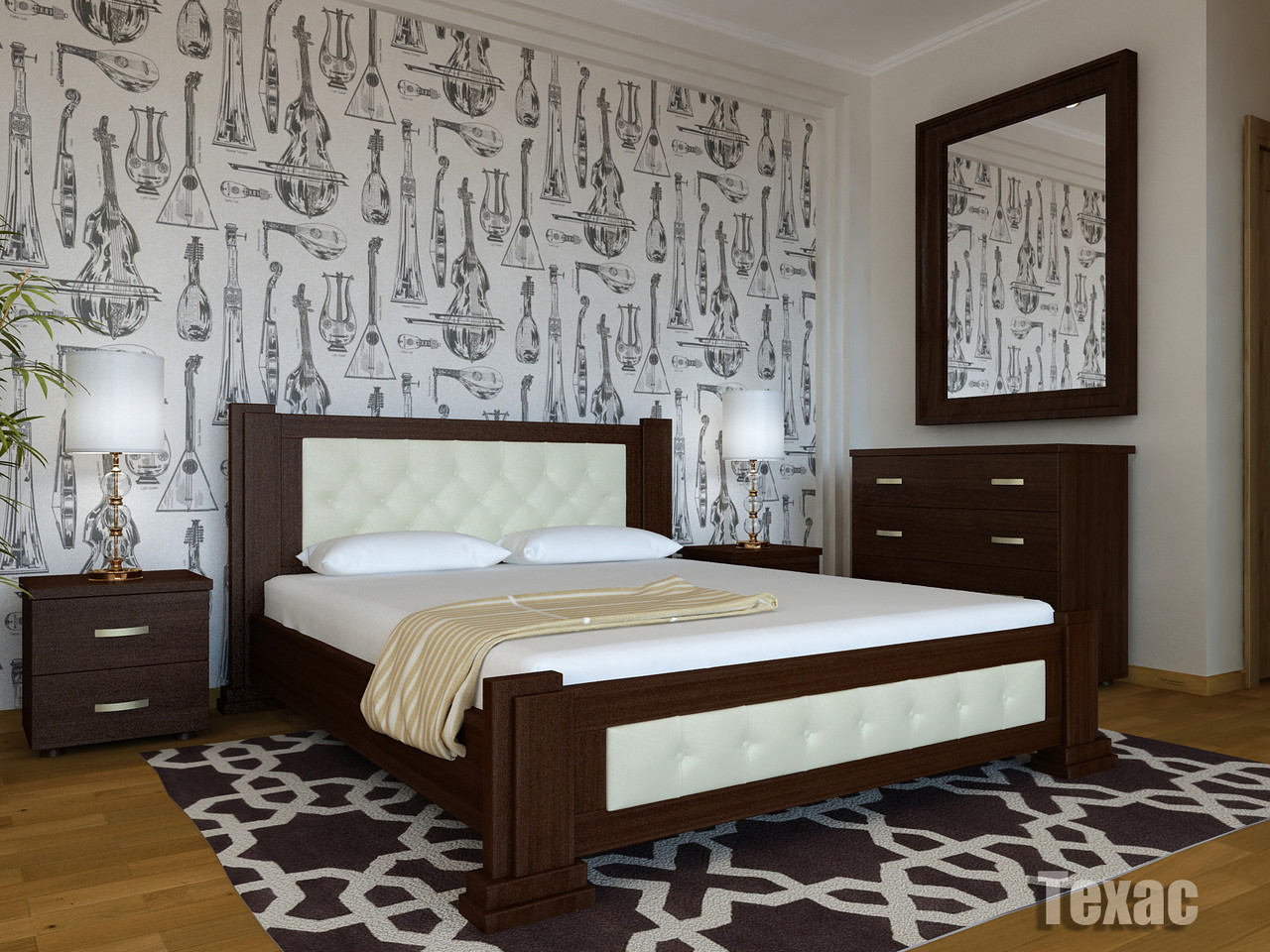 Ліжко дерев'яна 160х200 Техас Явіто (11 варіантів кольорів), фото 1