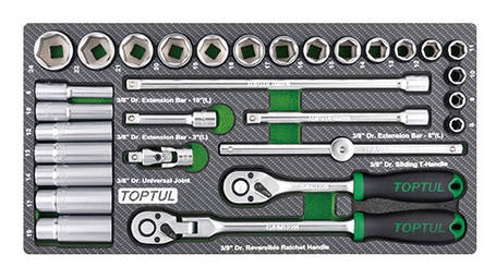 Набір інструменту 3/8" 30ед. (в ложементі) Toptul GEA3005, фото 1