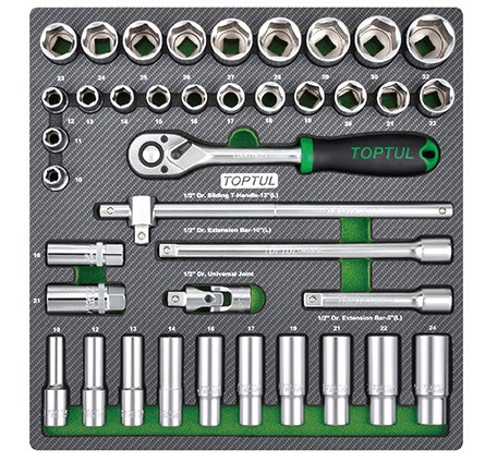Набір інструменту 1/2" 39ед. (в ложементі) Toptul GEC3901