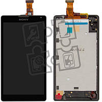 Дисплей для Sony Xperia ZL C6502 L35h, C6503 L35i, C6506, модуль (экран) с красной рамкой, оригинал