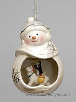 Порцелянова фігурка підвісна "Веселий сніговик" (Pavone) CMS - 39/11, фото 2