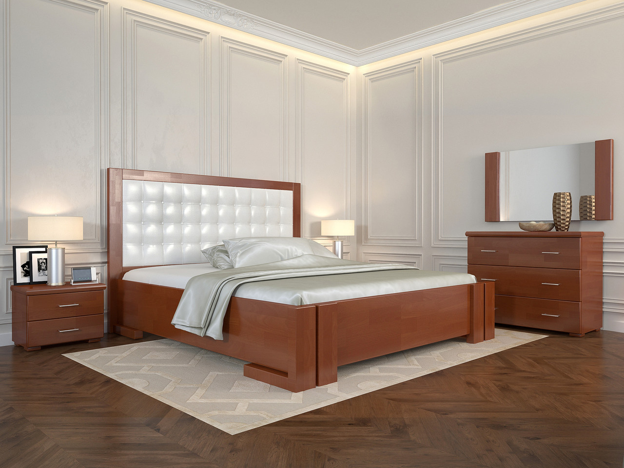 Кровать Arbordrev Амбер квадраты без ПМ (120*190) бук