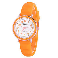 Жіночий годинник Geneva (оранжевий) / Годинники жіночі Женева Geneva силіконові помаранчеві 123-1