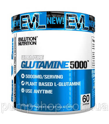 Глютамин Evlution Nutrition Glutamine 5000 300 г, фото 1