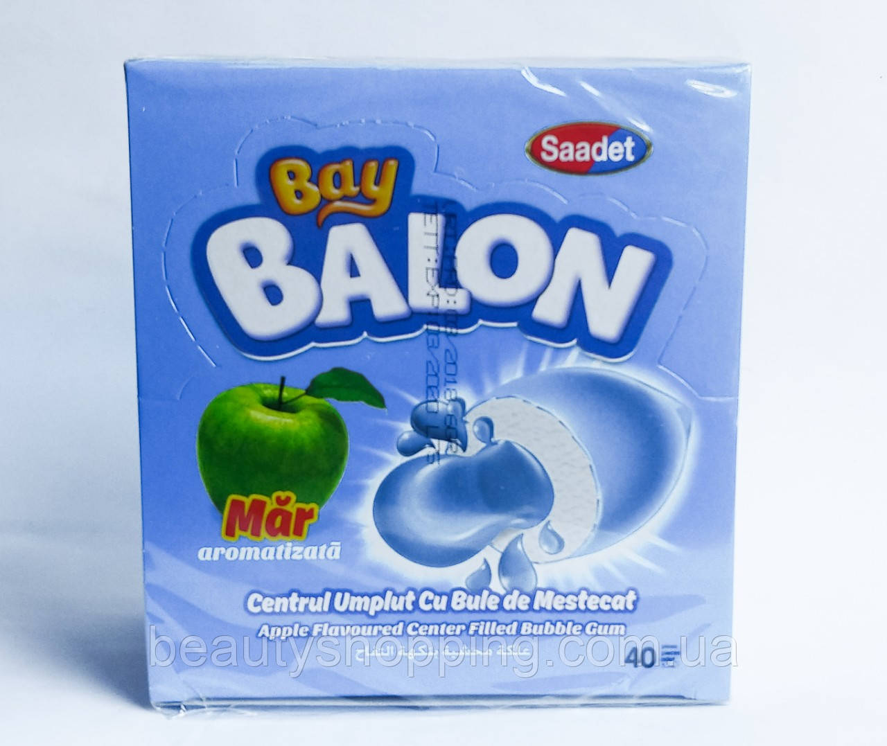 Жувальна гумка Bay Balon з рідким центром зі смаком яблука 40 шт Saadet Туреччина