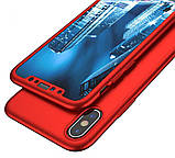 Протиударний чохол для IPhone X/IPhone XS протиударний 360, ультратонкий, червоний, фото 4
