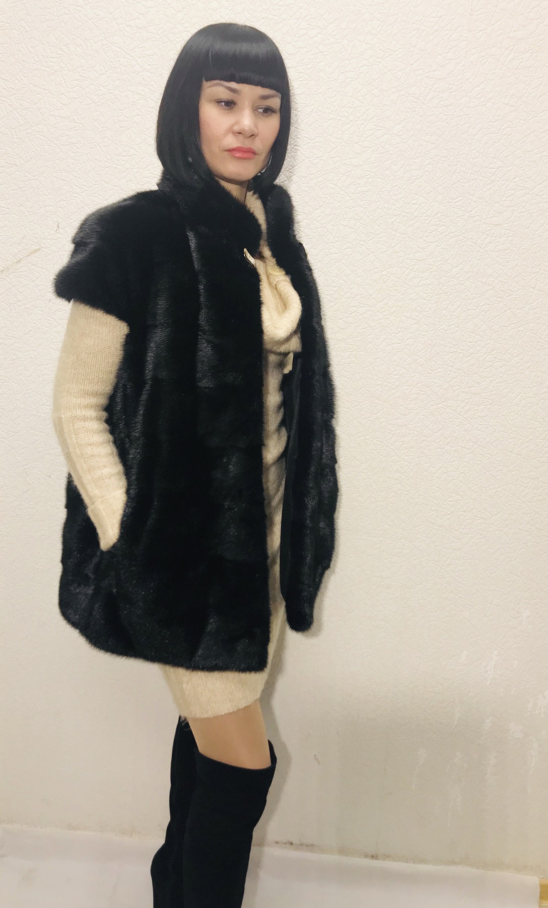 Жилет жіночий хутряний натуральний із норки, фото 1