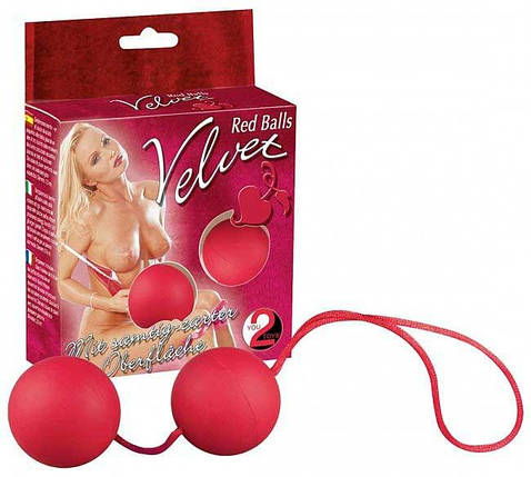 Вагінальні кульки Velvet Red Balls червоні, 3.5 см , фото 2