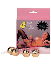 Вагінальні кульки 4 GOLD VIBRO BALLS, 3,5 см 