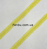 Ажурна тасьма "шанель атласна" жовта,ширина 1.2 см, фото 2