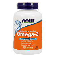 Омега-3 NOW Foods ОРІГІНАЛ! США 100 капсул Omega-3 Нау Фудс риб'ячий жир fish oil 180EPA/120DHA 100 капсул