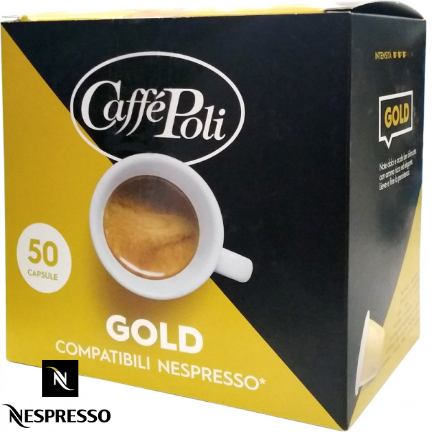 Кава в капсулах Caffe Poli Gold 50 шт Nespresso 100% Арабіка Італія Неспрессо