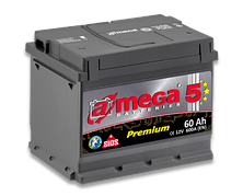 6СТ-60-А3 Акумулятор a mega BATTERIES Premium + ліворуч