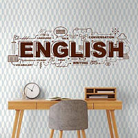 Текстовая виниловая наклейка English (наклейки на английском языке самоклеющаяся оракал) матовая 1100х390 мм