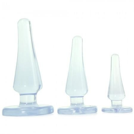 Набір анальних пробок Doc Johnson Crystal Jellies Anal Initiation Kit - Clear