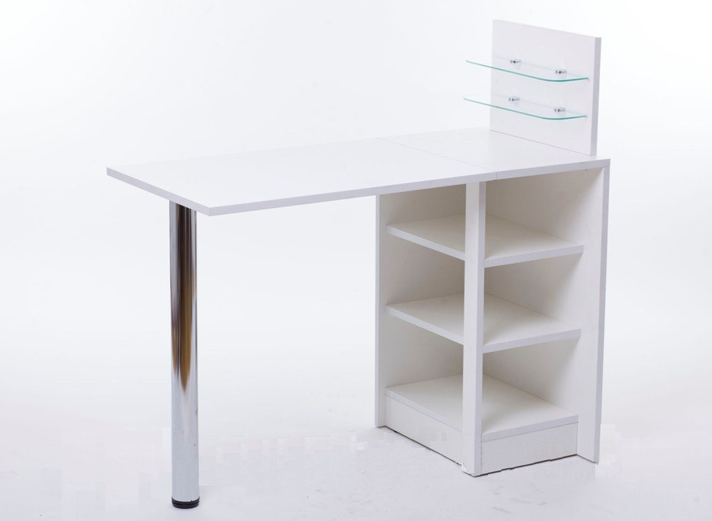 Маникюрный стол "Эконом плюс " складной с стеклянными полочками - фото 1 - id-p298209441