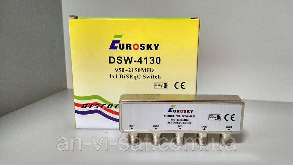 Комутатор Eurosky DSW-4130 Diseqc 2.0 4x1(у корпусі)