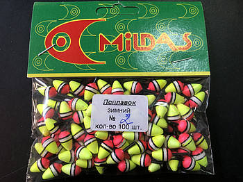 Поплавок зимовий Mildas #2 жовтий (100шт)