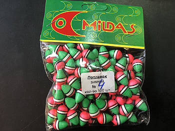 Поплавок зимовий Mildas #4 зелений (100шт)