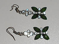 Сережки жіночі -підвіски з цирконами Корея