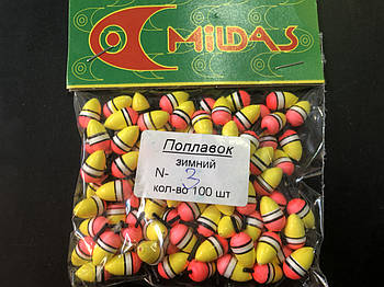 Поплавок зимовий Mildas #3 жовтий (100шт)