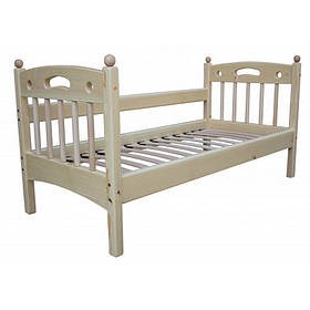 Одноярусна ліжко "Класика" з натурального дерева (дерев'яні меблі)