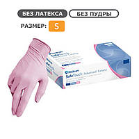 Рукавички нітрилові рожеві, розмір S, без пудри, нестерильні 50 пар в уп., SAFETOUCH EXTEND PINK Medicom