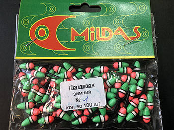 Поплавок зимовий Mildas #1 зелений (100шт)