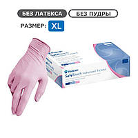 Рукавички нітрилові рожеві, розмір XL, без пудри, нестерильні 50 пар в уп., SAFETOUCH EXTEND PINK Medicom