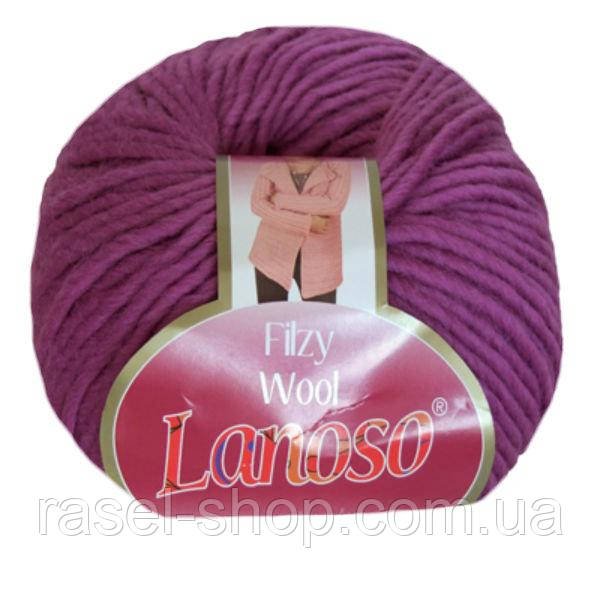 Пряжа вовняна Lanoso Filzy Wool No15 фуксія (Ланосо філі вул), фото 1