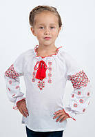 Дитяча вишиванка для дівчинки, червоний орнамент, арт. 4316