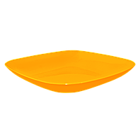 Тарелка квадратная 190*190*28мм. Оранжевый прозрачный