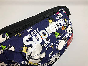 Сумка на пояс Бананка Барыжка Supreme Супрім Snoopy Dog Темно-синя, фото 4