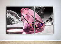 Модульная картина Розовый Бриллиант Фотопечать на холсте Общий габарит 100х60см
