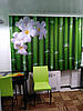 Фото комплект для кухні "Бамбук та квіти" (штори 2,0м*2,9м; скатертина 1,45м*1,7м), фото 7