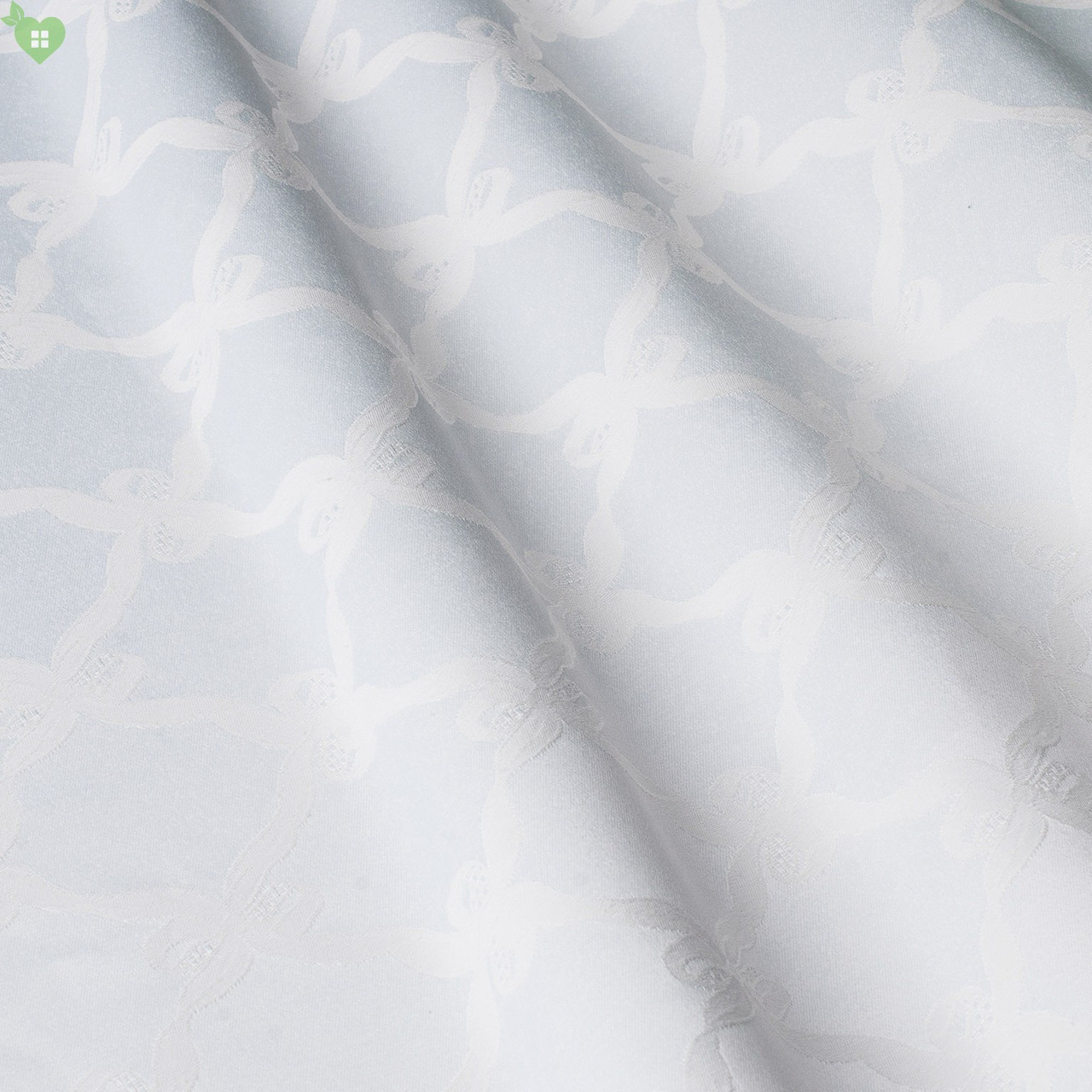 Скатертинна тканина для ресторану з ромбоподібним вензелем білого кольору Італія 83546v2