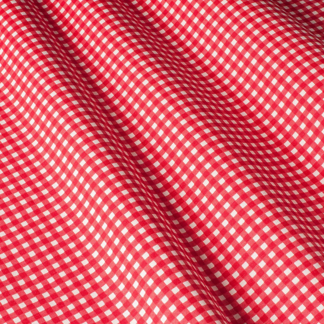 Декоративна тканина в клітину червоного кольору тефлон 83182v15