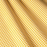 Ткань хлопковая для штор, подушек мелкая клетка желтая с тефлоном